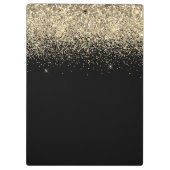 Porte-bloc Paillettes de Nom de Monogramme Fille Doré Noir (Dos)