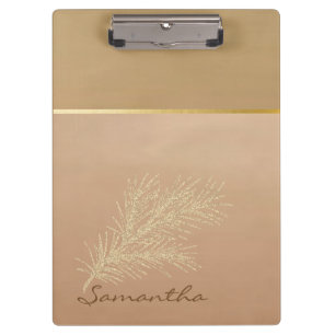 Porte-bloc Paillettes de plume dorée tendance - Personnalisé