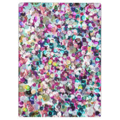 Porte-bloc Paillettes Girly Bling de Faux d'arc-en-ciel (Dos)