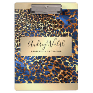 Porte-bloc Paillettes Or Luxe Peau d'Animal Léopard Maquillag