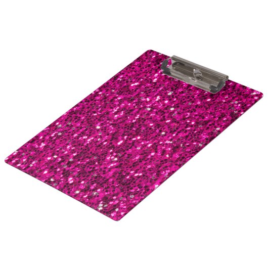 Porte-bloc Paillettes rose chaud fausses (Incliné)