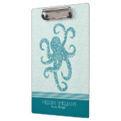 Porte-bloc Paisley blanche et Octopus vert Turquoise (Gauche)