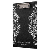 Porte-bloc Paisley Noir Et Dentelle Florale Blanche (Gauche)