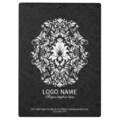 Porte-bloc Paisley Noir Et Dentelle Florale Blanche (Dos)