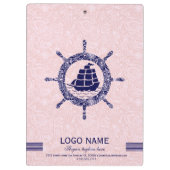 Porte-bloc Paisley Rose Et Bleu Marine Bateau Nautique Roue (Dos)