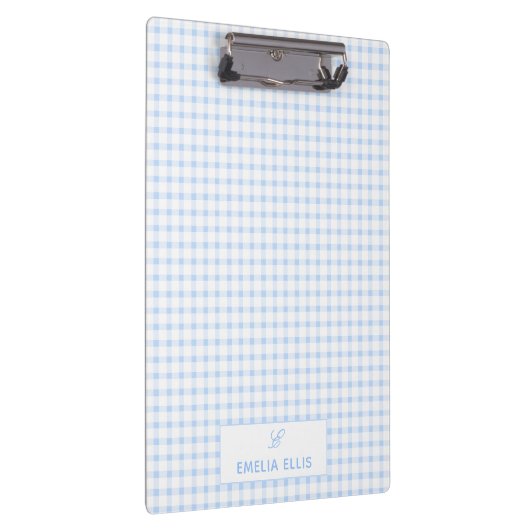 Porte-bloc Pale Blue Gingham Classic Monogram  (Swatch)