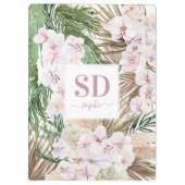 Porte-bloc Pampas herbe, orchidée, feuillage tropical texte (Dos)