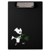 Porte-bloc Panda géant mange du bambou noir (Devant)