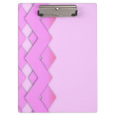 Porte-bloc Panneau d'agrafe rose de monogramme de zigzag (Devant)