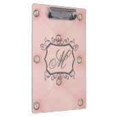 Porte-bloc Panneau d'agrafe tufté rose de monogramme de Bling (Swatch)