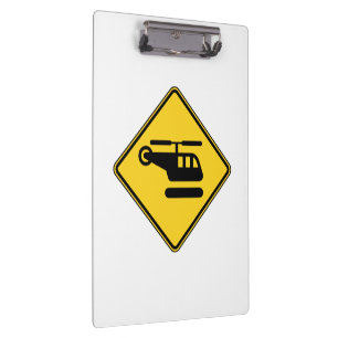 Porte-bloc Panneau d'avertissement d'hélicoptère