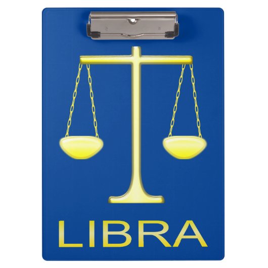 Porte-bloc Panneau étoile Balance dorée de Libra (Devant)