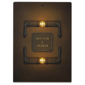 Porte-bloc Panneau industriel Steampunk "Keep Calm & Steam On (Dos)