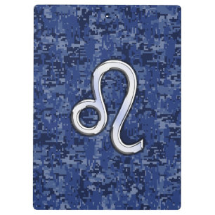 Porte-bloc Panneau Leo Zodiac sur Camouflage numérique bleu