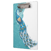 Porte-bloc Paon sur l'illustration turquoise (Gauche)