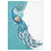 Porte-bloc Paon sur l'illustration turquoise (Dos)