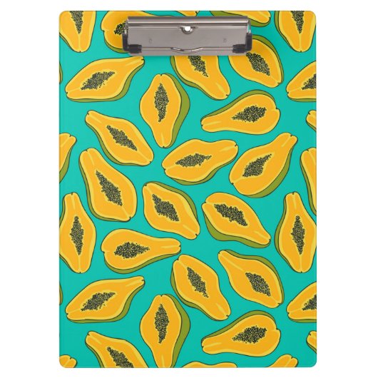 Porte-bloc Papaya slices on turquoise (Devant)