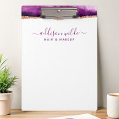 Porte-bloc Papeterie de travail abstraite violette et dorée à