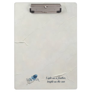 Porte-bloc Papier à lettres personnalisé Plume bleue Monogram