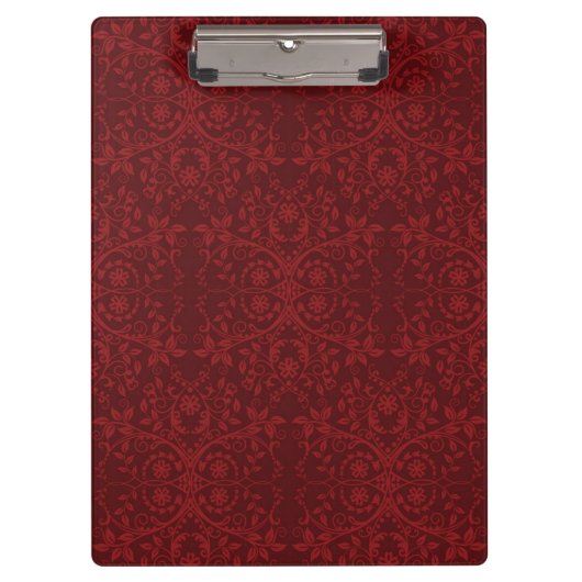 Porte-bloc Papier peint floral rouge détaillé (Devant)