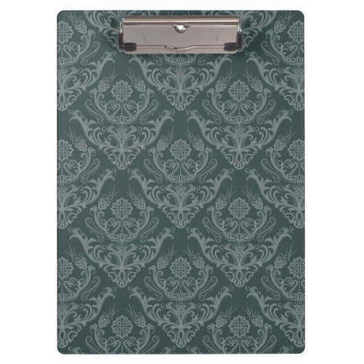 Porte-bloc Papier peint floral vert de luxe de damassé (Devant)