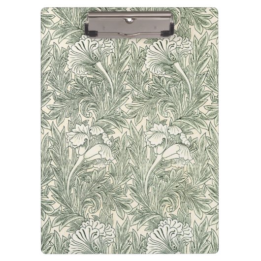 Porte-bloc Papier peint tulipe classique vert de William Morr (Devant)
