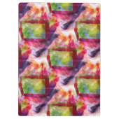 Porte-bloc Papier peint vert et rouge abstrait (Dos)