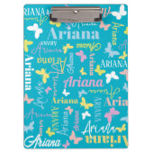 Porte-bloc Papillon arc-en-ciel muet nom personnalisé Ariana  (Devant)