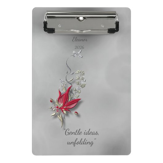 Porte-bloc Papillon cramoisi Bloom mini bloc-notes (Devant)