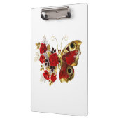 Porte-bloc Papillon de fleurs rouges aux roses rouges (Gauche)