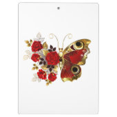 Porte-bloc Papillon de fleurs rouges aux roses rouges (Dos)
