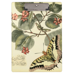 Porte-bloc Papillon et libellule avec les fleurs rouges