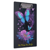 Porte-bloc papillon girly floral violet et turquoise (Swatch)