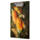 Porte-bloc Papillon orange et fleurs (Gauche)