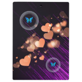 Porte-bloc Papillon pourpre néon Girls Coeur mignon Nom perso (Dos)