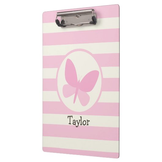 Porte-bloc Papillon rose mou sur bandes rétro (Gauche)