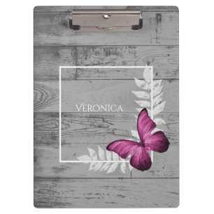 Porte-bloc Papillon rose Porte - bloc rustique