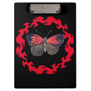 Porte-bloc Papillon rouge dans un cercle de feu - Symbole de