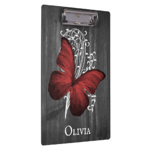 Porte-bloc Papillon Rustique rouge Porte - bloc personnalisé