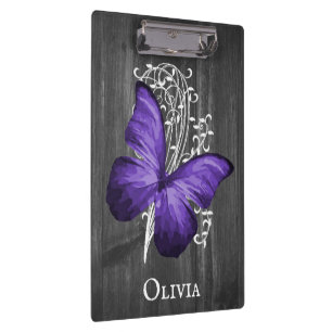 Porte-bloc Papillon rustique violet Porte - bloc personnalisé