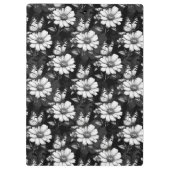 Porte-bloc Papillon sur Motif à fleurs - Noir (Dos)
