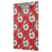 Porte-bloc Papillon sur Motif de fleurs Design rouge (Gauche)