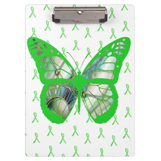 Porte-bloc papillon vert de sensibilisation à la m (Devant)