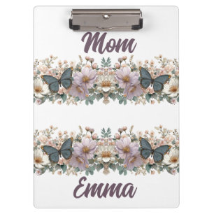 Porte-bloc Papillon vert et floral vintage pour maman