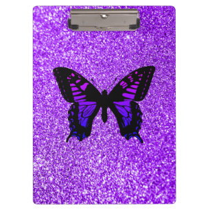 Porte-bloc Papillon Violet sur Paillettes