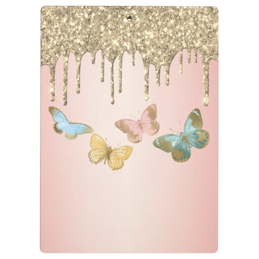 Porte-bloc Papillons de Parties scintillant élégants Personna (Dos)