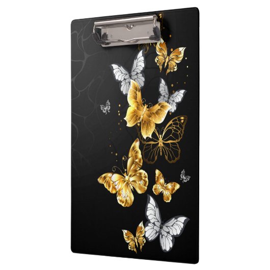 Porte-bloc Papillons d'or et de blanc (Gauche)