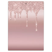 Porte-bloc Parties scintillant à goutte Rose or personnalisé (Dos)