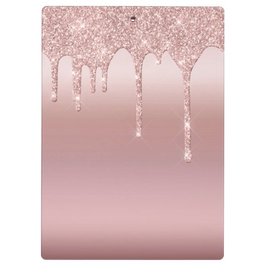 Porte-bloc Parties scintillant à goutte Rose or personnalisé (Dos)