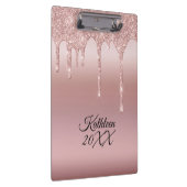 Porte-bloc Parties scintillant à goutte Rose or personnalisé (Swatch)